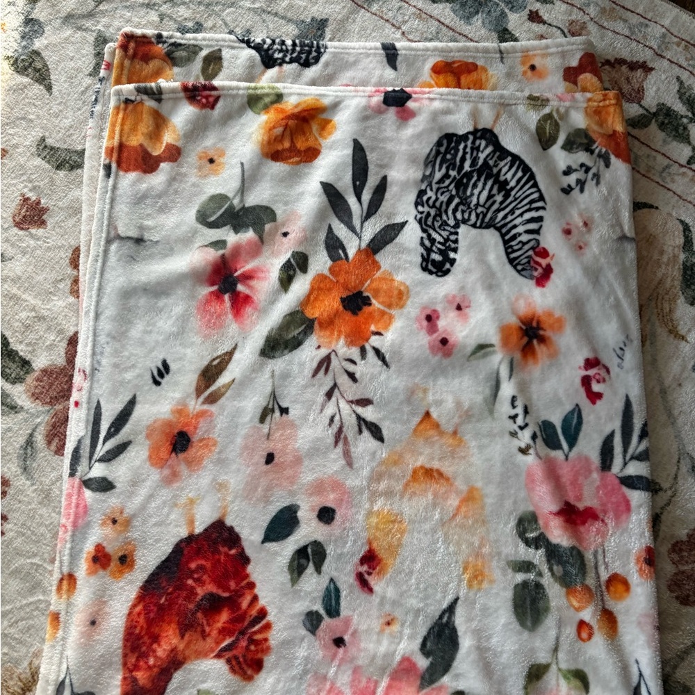 Floral and Animal Print Blanket